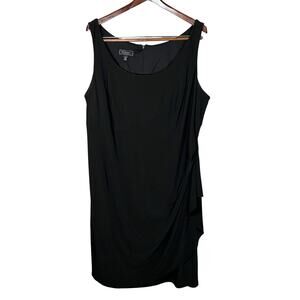 Dressbarn Collection Black Sheath Dress Women's Size 18 Knee Length Sleeveless